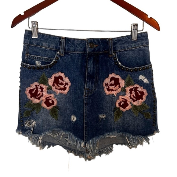 Free People Wild Rose Embroidered Mini Skirt - Picture 7 of 14